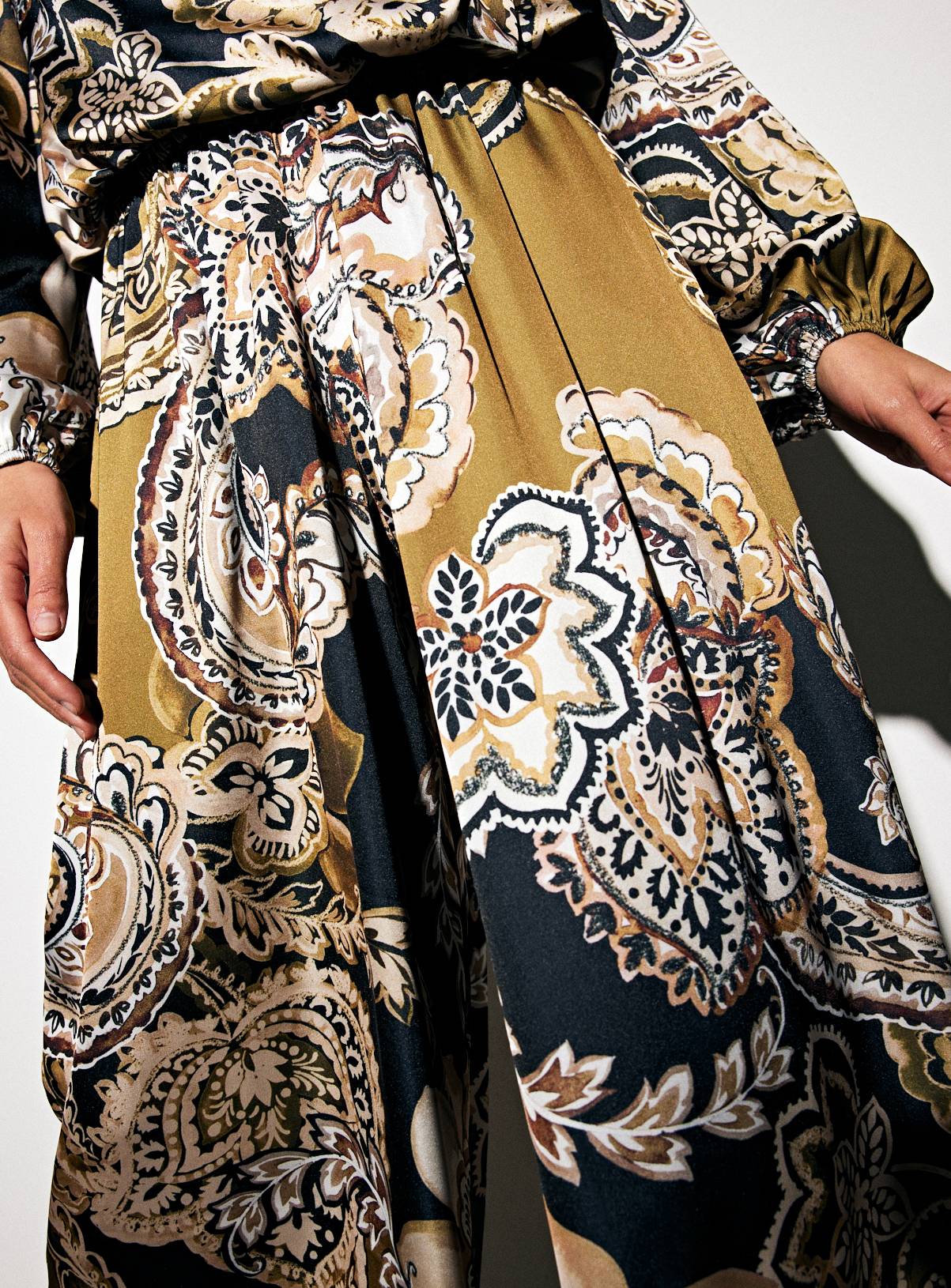 Paisley Wide Leg Palazzo Satin Co-ord Trousers 22 - Image 3